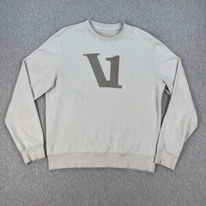 Vuori Encinitas Crewneck Sweatshirt Mens XL (Estimated) Light Gray Logo V Soft